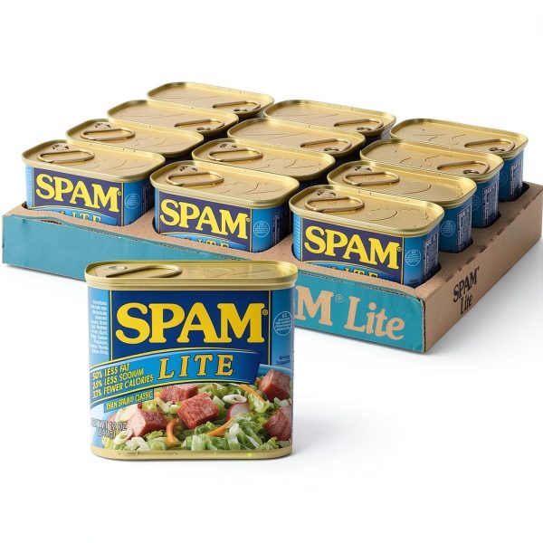 SPAM Lite Canned Meat Low Fat High Protein Grocery-0