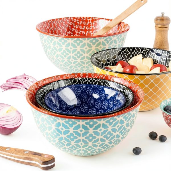 Ceramic Mixing Bowls DOWAN Handmade 3 Piece Set-4
