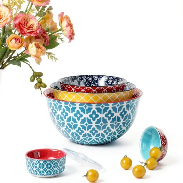Ceramic Mixing Bowls DOWAN Handmade 3 Piece Set-6