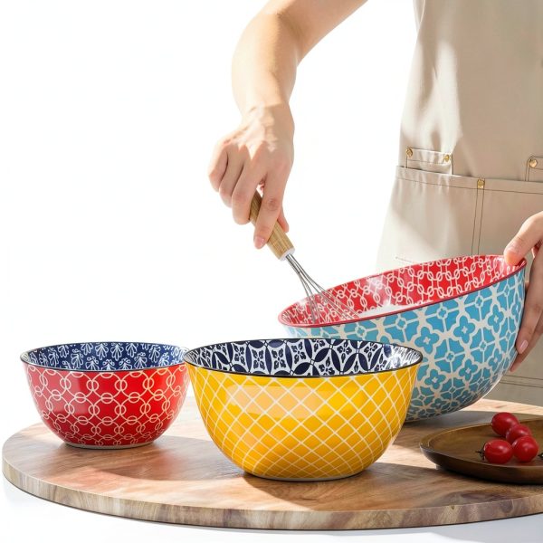 Ceramic Mixing Bowls DOWAN Handmade 3 Piece Set-2