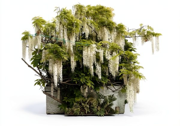 12 White Wisteria Seed Climbing Silky Flowering Vine Plants-3