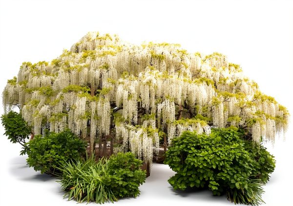 12 White Wisteria Seed Climbing Silky Flowering Vine Plants-0